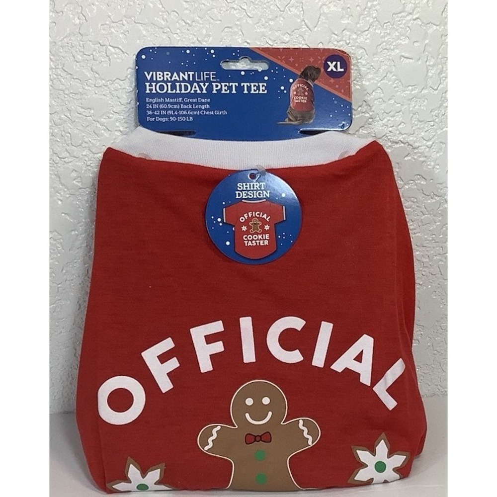 NWT Vibrant Life Holiday Pet Tee‎ - Extra Large - Official Cookie Taster🎄